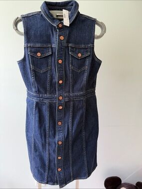 Brand new!!! J Crew size 6 Sleeveless Dark Denim Button-Front Dress